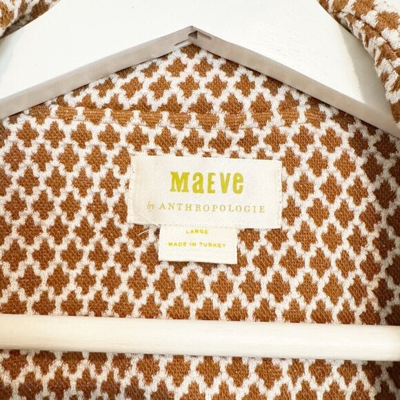 Maeve Cropped Knit Blazer Jacket Anthropologie Office Academia Work Preppy Large - Picture 8 of 12